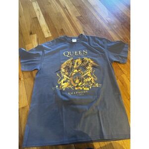 Queen Adam Lambert Rhapsody Tour Gray Shirt 2023 Adult L Double Sided
